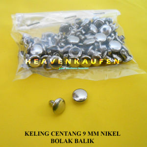 Paku Keling Centang Gepeng / Datar Nikel Silver Diameter 9 mm Bolak Balik Harga Per Pack isi 50 pcs