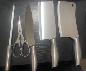 COD Stock Knife Set Kitchen Full Stainless Steel Gift Set Knives 5 Piece Set Household Kitchen Knives