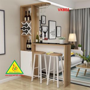 Quầy bar mini kết hợp tủ rượu VKB02 ( không kèm ghế) - Nội thất lắp ráp