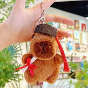 Cartoon Capybara Keychain Plush Pendant Cute Anime Fluffty Toy Stuffed Doll Bag Pendant Birthday Gift