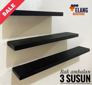 Rak Dinding 3 susun | rak hiasan rumah minimalis bahan kayu kuat dan kokoh