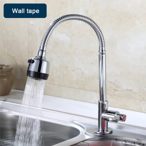 304 Kitchen Faucet Wall Mounted Faucet 360° Flexible Pull Faucet with Sprayer hanging washing faucet