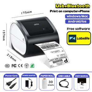 DRPDA D520 Bluetooth Thermal Printer A6 Barcode Shipping Label Consignment Note Printing AWB Air Waybill Sticker Maker Machine