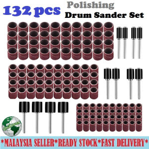 132 PCS (A005) Drum Sander Set Grinder Accessories Polishing Sanding Band Sleeves Rotary Sand paper Brush