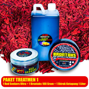 BERRITZ Paket Treatmen A - 1 Botol Red Seekers Ultra 1 Botol 100Gr Brontoks Ektrak Ketapang 1Liter