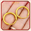 Gold Earrings 999 Solid Gold Glossy Small Circle 5G Hard Gold Plain Ring Jewelry Mother's Day Gift for Mom. 