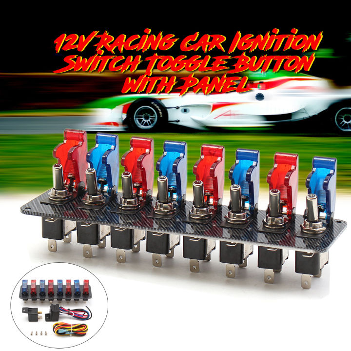 8in1 12V Universal Racing Car Switch Toggle Ignition Switch Button