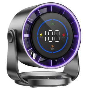 TiaoxiLife Portable Desktop Loop Fan 1-100 Speed High Speed Silent Turbofan 4000mAh Camping Fan USB Rechargeable Digital Display Non Perforated Wall Fan