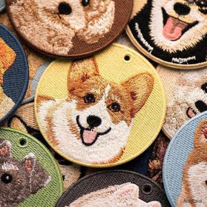 [COD] Abulaia Embroidered Dog Patch Key Chain Cute Pet Themed Durable Keychain Key Ring Bag Charms Backpack Ornaments