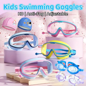 Goggles for Swimming Kids Large Frame Silicone with Earplugs HD Waterproof Anti-Fog Diving Goggles