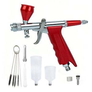 2026 Professional Double Action Trigger Airbrush Kit 0.5mm Nozzle Gravity Feed for Nail Art Model Car Painting - Fine Spray Tattoo