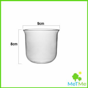 MetMe แก้วน้ำปากบานทรงระฆัง แก้วชา นม วัสดุแก้วใส่อุ่น หรือ ร้อนได้ 320ml Glass cup