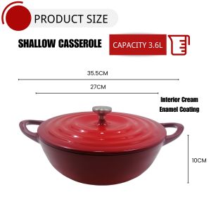 Fig Purple Premium Cast Iron Enamel Pot Casserole Round Dutch Oven Enamel Pot Stew Pot Multi-Functional Soup Pot