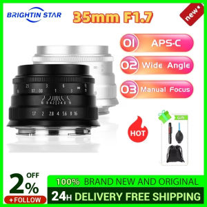 Brightin Star 35mm F1.7 Wide Angle Large Aperture APS-C Manual Focus Mirrorless Camera Lens Fit For Sony for Canon Panasonic