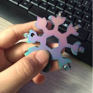 MYX Store Snowflakes Multi Tool Pocket Wrench Saker Tool Kunci Salju 18 IN 1 Snowflake Multifungsi Serbaguna Survival Obeng 18in1 Snow flake Multi-Tool Spanner Hex gantungan