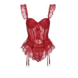 FGVDV Mesh Lace Lingerie Women Flounce Bowknot Lace Sling Nightdress Fashion Nightwear See Through Night Dress Women