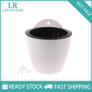 LF Wholesale✨Flash Sale ✨ กระถางดอกไม้พลาสติกแบบดูดซับน้ำอัตโนมัติติดผนังกระถางต้นไม้สีเขียวผักชีลาวของตกแต่ง