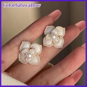 Colorfulswallow Ngọc Trai Hoa Trang Sức Set Phụ Nữ Ngọt Ngào Thanh Lịch Ngọc Trai Vòng Cổ Bông Tai Nhẫn Ngọt Ngào Choker Thời Trang Đám Cưới Trang Sức