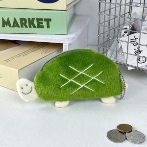 MUSCLEX Hanging Ornament Plush Turtle Pouch Mini Size Kawaii Style Coin Bag Pendant Cute Zipper Closure Lipstick Earphone Bag For Student