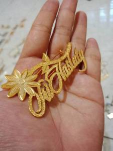 PIN BROS CUSTOM NAMA LAPIS EMAS24K TITANIUM ANTI KARAT