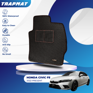FOR -HONDA CIVIC FE TrapMat Customize Car Floor Mat 100% Waterproof Anti Slip Easy to Clean(Front & Rear)