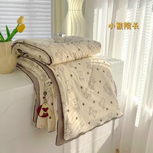 (Hàng sẵn kho) Chăn cotton đũi xơ đậu nành soybean trần bông nhập khẩu kích thước 2mx2m3 mền hè cao cấp mềm mịn - Nguyệt Ánh Bedding [Gấu Trắng] 🐻 🐥 🐬 🐸