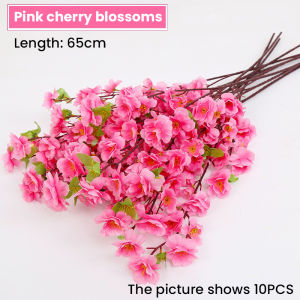 25.6 inch artificial cherry blossom branches high-grade plastic dried flowers wedding decoration indoor table ornaments photography props