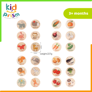 Bộ đồ chơi lắp ghép 3 mảnh động thực vật bằng gỗ giúp bé phát triển tư duy (Đồ chơi giáo dục)