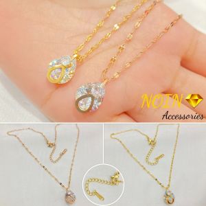 Kalung Titanium Wanita Elegant Vintage Style Aksesoris Perhiasan Titanium Anti Karat