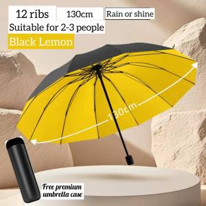 UV Block 30" 12Ribs Large Size Folding Umbrella Reverse Foldable Durable