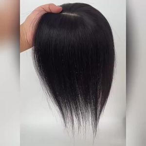10x12-25/30CM nanometer mesh Insta-Worthy 100% Real Human Hair Boost Volume of Hair Seamless Natural Black and Mocha Brown Topper Cover Thin or White Hair Light Breathable Base for Confidence For Women