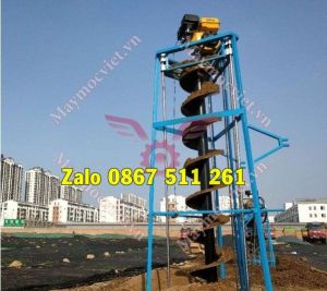 Máy khoan lỗ chôn cột điện khoan độ sâu 2m đề nổ 15hp