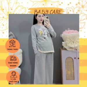 Sét bộ mặc nhà chất tăm thỏ mềm mịn from rộng rái m400 bộ bầu mặc nhà chất đẹp thoải mái