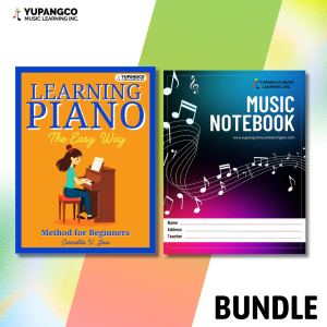 LEARNING PIANO THE EASY WAY METHOD BOOK FOR BEGINNERS- BY CARMELITA V. JOSE/ MUSIC NOTEBOOK- FOR MUSIC NOTATIONS AND ARRANGEMENTS- BUNDLES