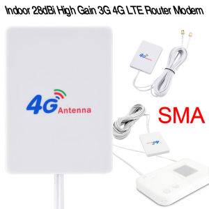 Indoor 28dBi High Gain 3G 4G LTE Router Modem Aerial External Antenna Dual SMA With 2 Meters RG174