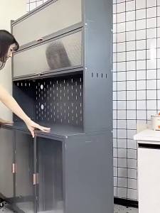 Kitchen Island Counter Kitchen Storage Rack Kithchen Sideboards Cabinet For Kitchen Kitchen Cabinet Storage Household floor-standing integrated wall-mounted microwave oven multi-functional shelf