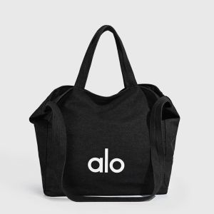 ALO Canvas Tote Bag for Women Large Capacity Shoulder Bag Casual Daily Handbag Shopping School Bag