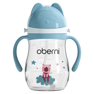 Oberni Sippy Cup Drinking Bottle Baby Straw Cups Tritan Training Children Water Bottles