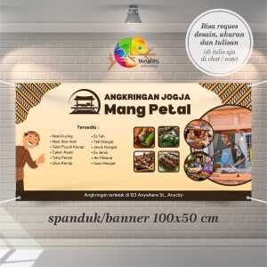 Cetak Spanduk Banner Krem Ilustrasi Angkringan Jogja