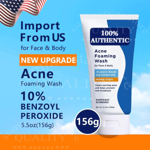 Acne Creamy Wash Benzoyl Peroxide Amino Acid Facial Cleanser - Gentle Cleansing No Tightness High Strength Antibacterial Agent 4% Content Suitable For Sensitive Skin  Acne Bar Soap With 10% Benzoyl Peroxide