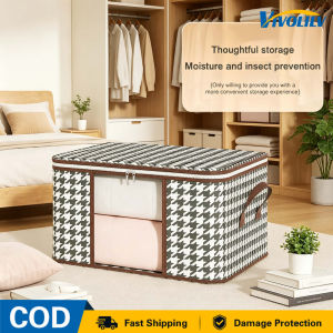VIVOLILV 【Fast Delivery Shipping】Foldable Clothing Storage Box Durable Visible Quilt Storage Bag Large Capacity Organizer Pouch for Household Wardrobe