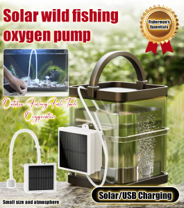[0 Electric Bill Solar USB Charging Lightweight] Outdoor Solar Charging Oxygen Pump/Adjustable Oxygenator Sprayer Upgrade multifunction Rechargeable Live Fish Bucket/solar pump aquarium/Portable Long-Lasting Battery Life Fishing Essential太阳能水泵鱼缸 太阳能氧气/气泵