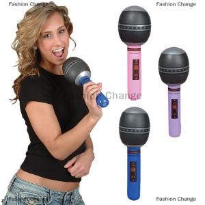 [COD] Fashion Change 6pcs Blow up Inflatable Plastic Microphone 24CM Party Favor Kids Toy Gift ( Color)