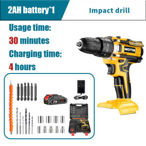 MOTIS Drill Impact Drill Cordless Electric hand Drill 3 Modes With 24 Kinds Of Drill Bits