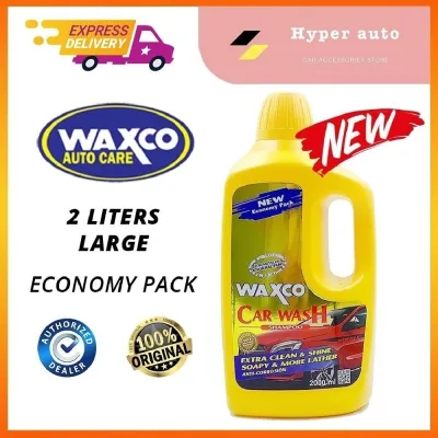 Waxco car wash shampoo Economy pack 2000ml clean & shine soapy for metallic and normal paint 2 in 1 car care sabun kereta snow wash 洗车液