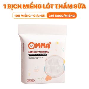 Bịch 100 miếng lót thấm hút sữa OMMA chống tràn tối đa từ sợi organic an toàn lành tính