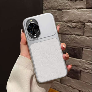 Business Lychee Leather Case for Huawei Nova 15 14 5G Pure Color Shockproof Camera Protection Cover