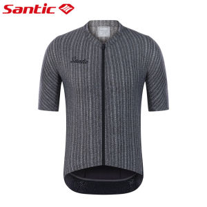Santic เสื้อปั่นจักรยานแขนสั้นผู้ชายระบายอากาศแห้งเร็วและเย็นสบาย