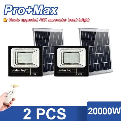 KIDDLES 100000W Solar LED Flood Light with Remote Control Waterproof IP67 9000 Lumens 10-12h Runtime New - Outdoor Garden Lighting