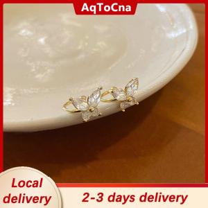[COD] AqToCna Ship within 24 hours 1Pair Shinning Zircon Big Small Butterfly Ear Clip Earrings Crystal No Piercing Ear Cuff Women Fake Piercing Ear Wrap